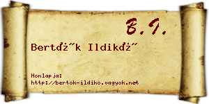 Bertók Ildikó névjegykártya